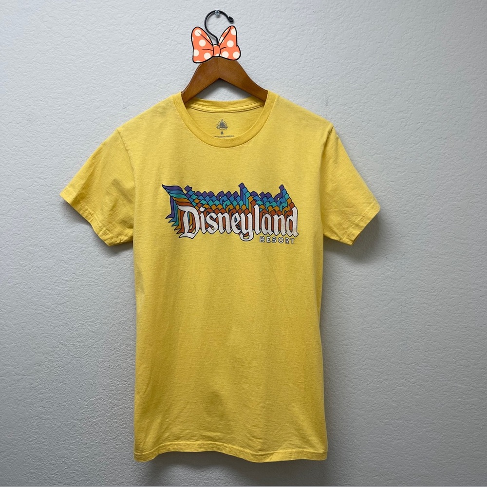 DISNEY PARKS Disneyland Retro Yellow Rainbow Sleeveless Tee , Size Medium